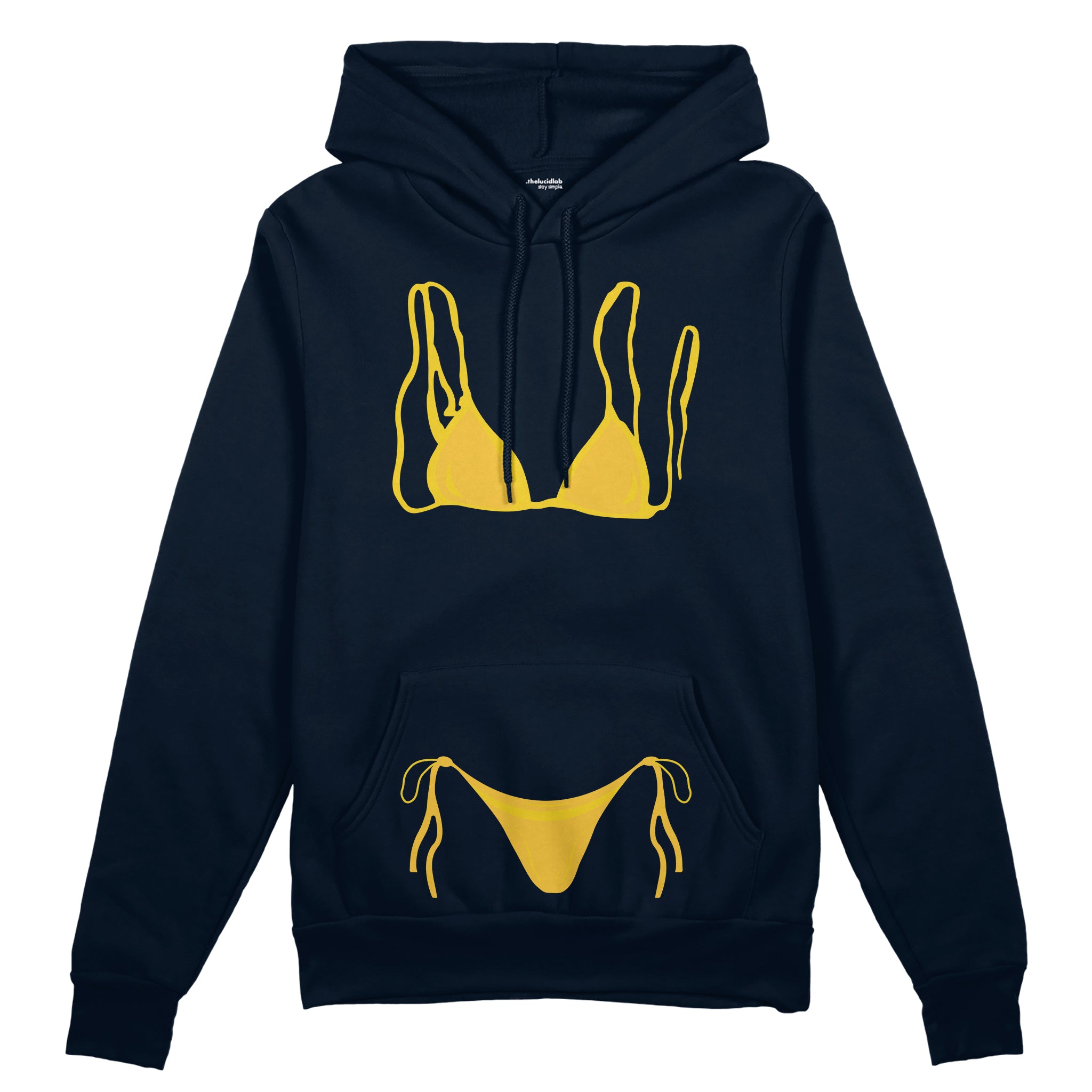 Yellow Bikini Oversize Hoodie - Lacivert - ön görünüm