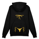 Yellow Bikini Oversize Hoodie - Siyah - arka görünüm