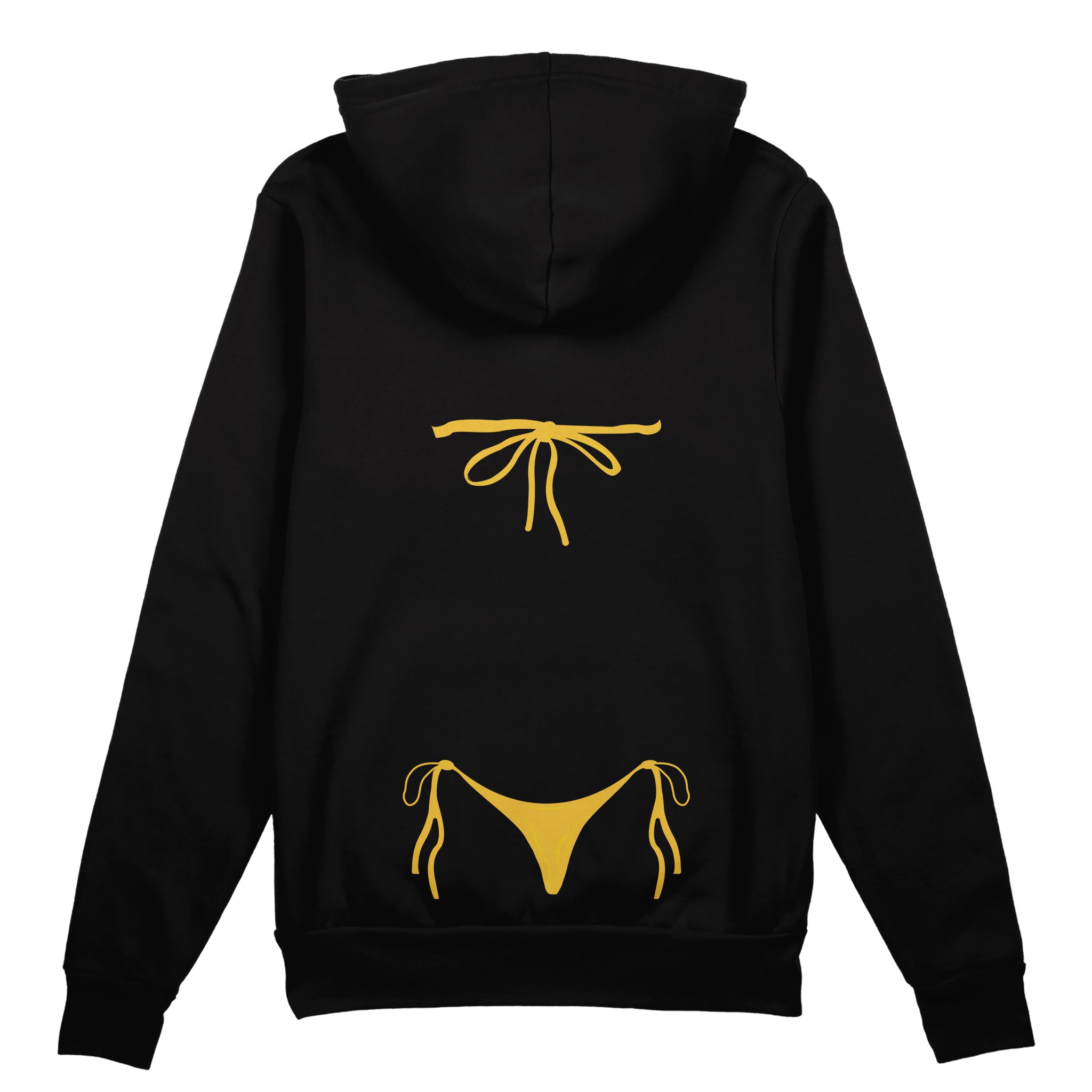 Yellow Bikini Oversize Hoodie - Siyah - arka görünüm
