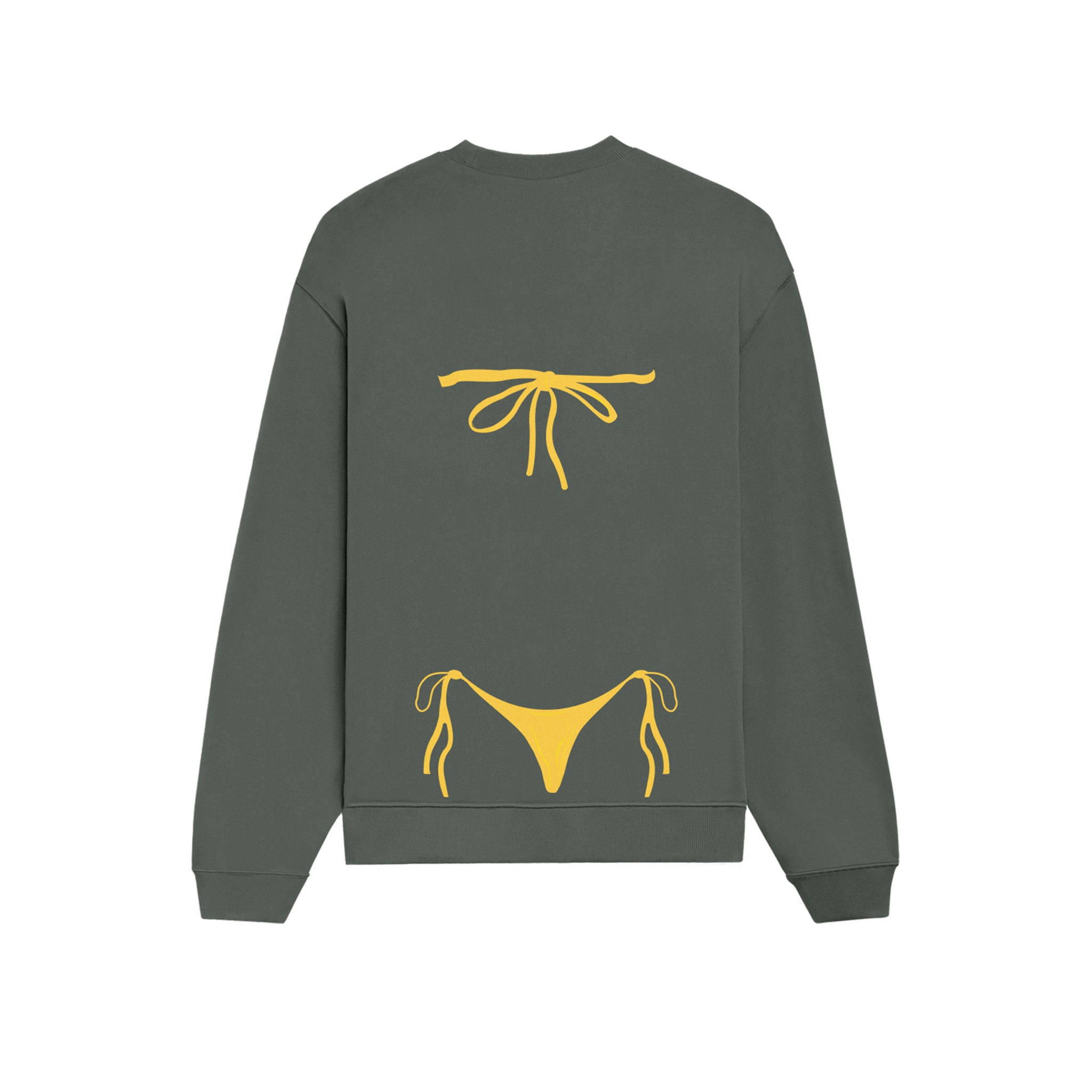 Yellow Bikini Oversize Sweatshirt - Antrasit - arka görünüm