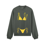 Yellow Bikini Oversize Sweatshirt - Antrasit - ön görünüm