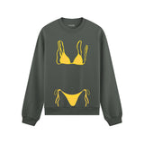 Yellow Bikini Oversize Sweatshirt - Antrasit - ön görünüm