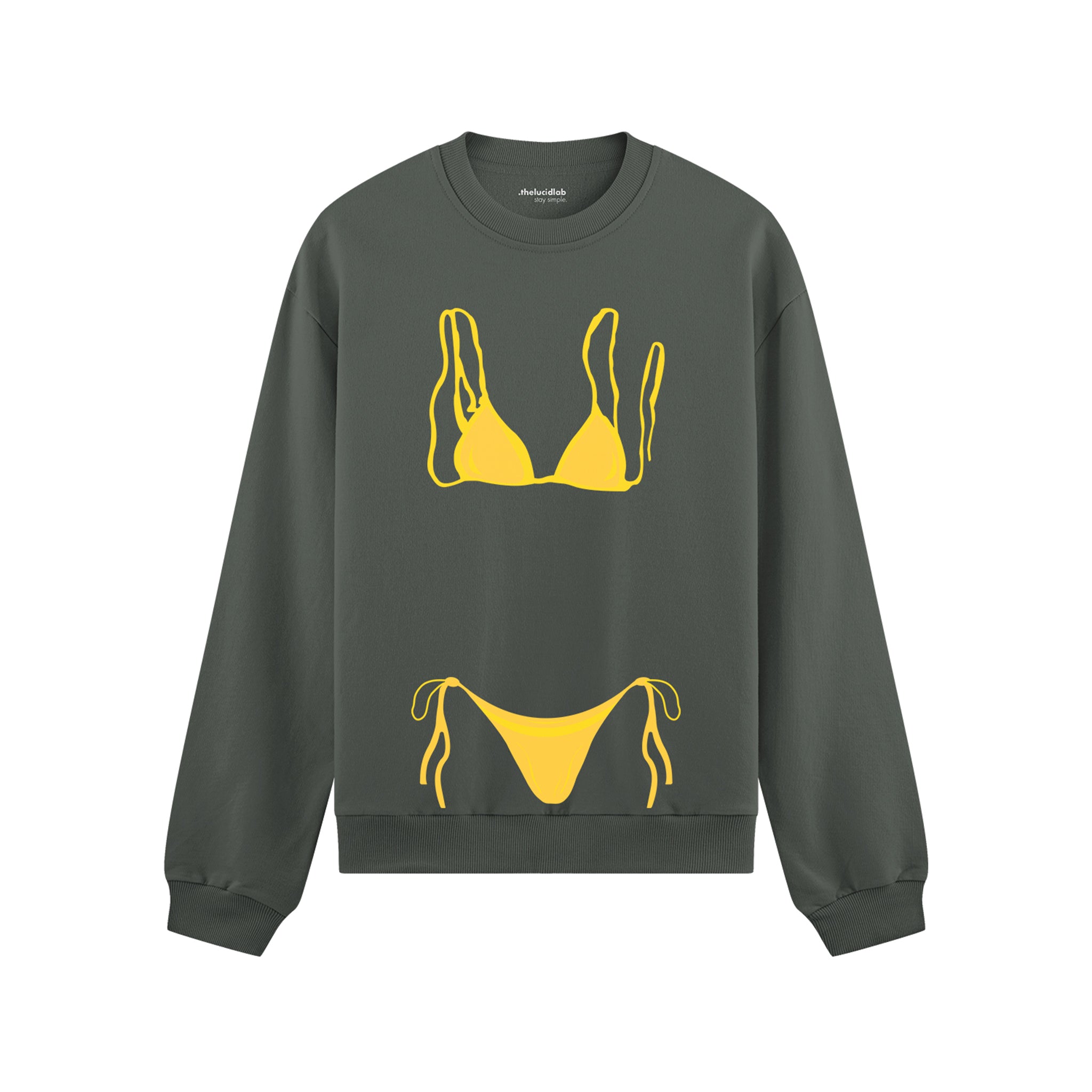 Yellow Bikini Oversize Sweatshirt - Antrasit - ön görünüm