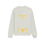 Yellow Bikini Oversize Sweatshirt - Beyaz - arka görünüm