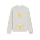 Yellow Bikini Oversize Sweatshirt - Beyaz - arka görünüm