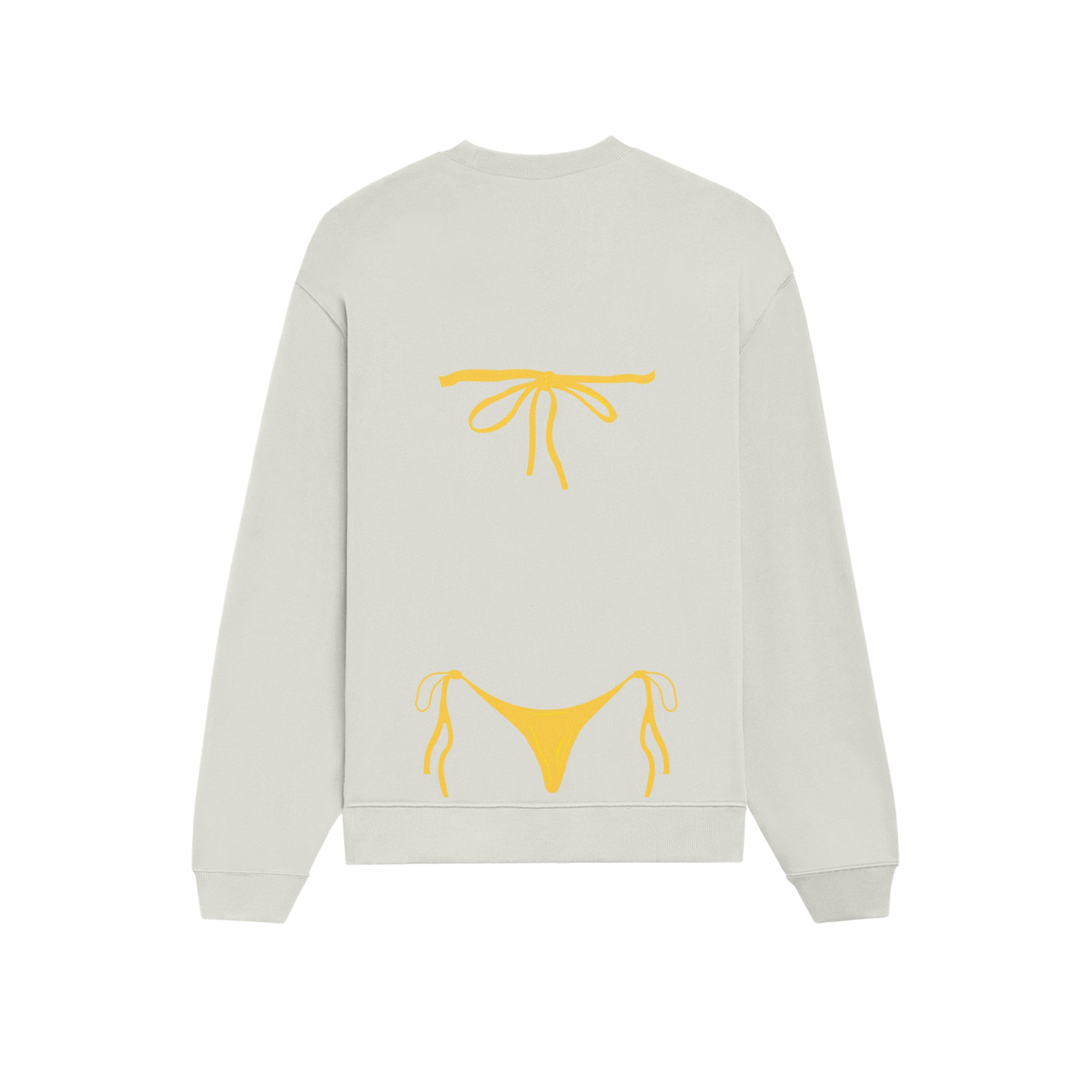 Yellow Bikini Oversize Sweatshirt - Beyaz - arka görünüm