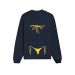 Yellow Bikini Oversize Sweatshirt - Lacivert - arka görünüm