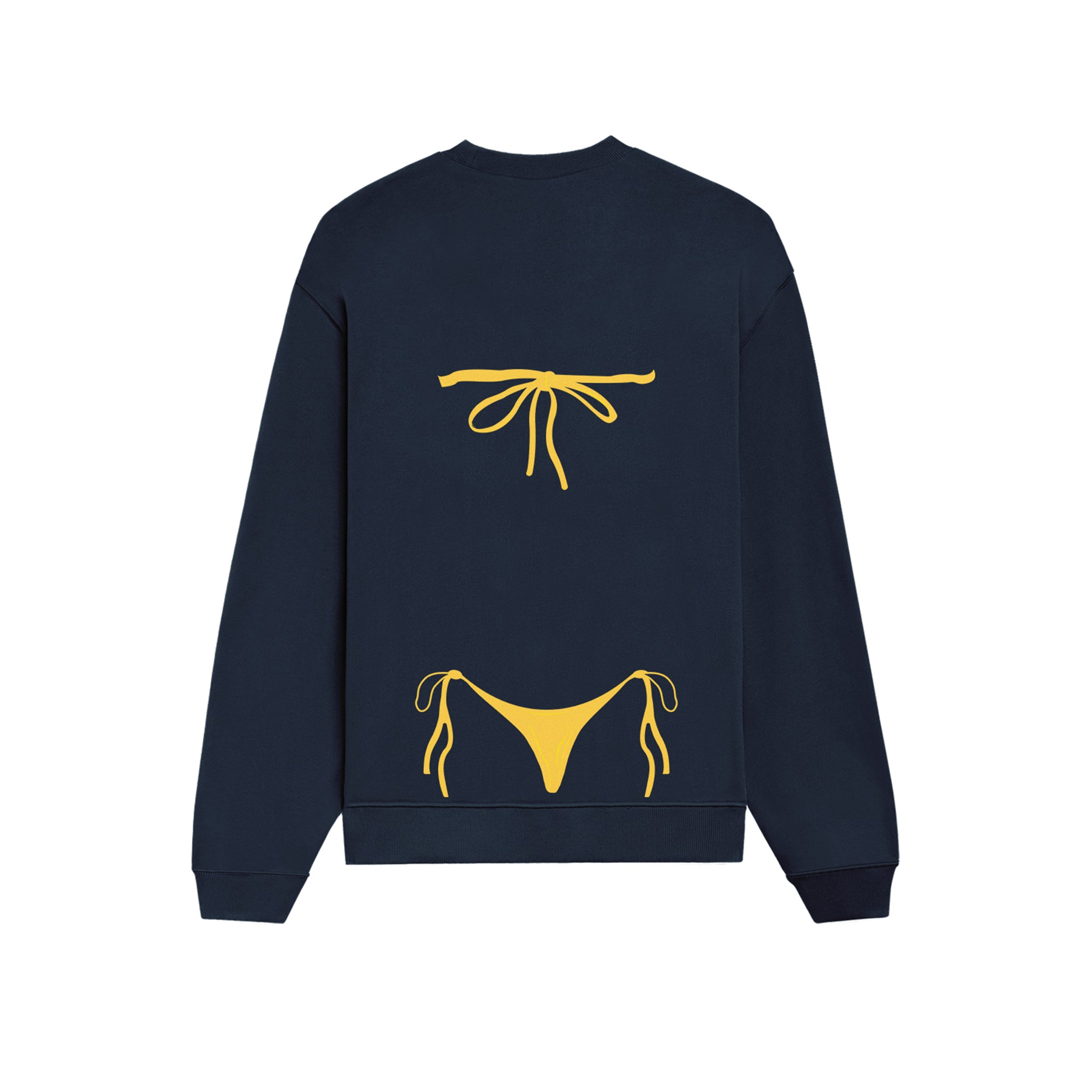 Yellow Bikini Oversize Sweatshirt - Lacivert - arka görünüm