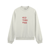 Young Wild Free Oversize Sweatshirt - Beyaz - ön görünüm