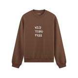 Young Wild Free Oversize Sweatshirt - Kahverengi - ön görünüm
