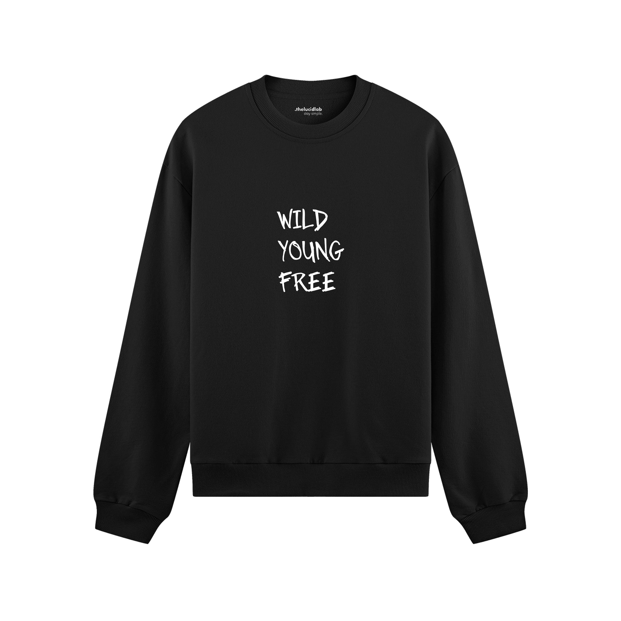 Young Wild Free Oversize Sweatshirt - Siyah - ön görünüm