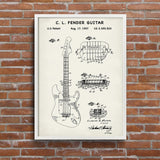 Fender Stratocaster Gitar Ivory Poster