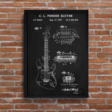 Fender Stratocaster Guitar Chalkboard Poster