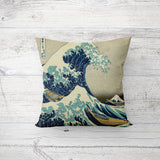 The Great Wave of Kanagawa Double Sided Throw Pillow Cover 2 Pieces