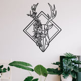 Floral Deer - Deer Metal Wall Decor