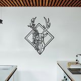 Floral Deer - Geyik Metal Duvar Dekoru