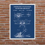 Uçak Acil Durum Yüzdürme Sistemi Blueprint Poster