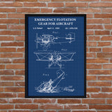 Uçak Acil Durum Yüzdürme Sistemi Blueprint Poster