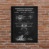 Uçak Acil Durum Yüzdürme Sistemi Chalkboard Poster