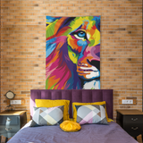 Lion - Renkli Aslan Duvar Örtüsü
