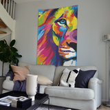 Lion - Renkli Aslan Duvar Örtüsü