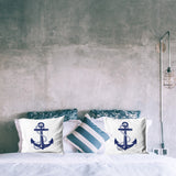 Anchor / Marine Themed Double-Sided Throw Pillow Cover 2 Pieces