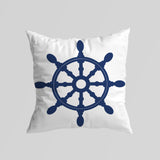 Rudder / Marine Themed Double-Sided Throw Pillow Cover 2 Pieces