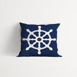 Rudder Navy Blue / Marine Themed Double-Sided Throw Pillow Cover 2 pcs