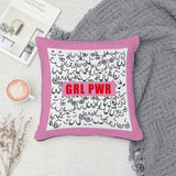 Girl Power Pink Double-Sided Throw Pillow Cover 2 Pieces
