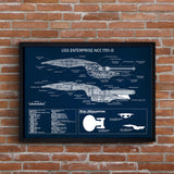 USS Enterprise Navy Blue Poster