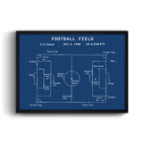 Football Field Blueprint v2 - Football Field Poster