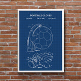 Football Gloves Blueprint - Football Gloves Poster