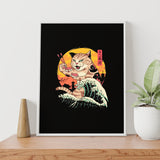 Kanagawa Cat - Poster with Cat