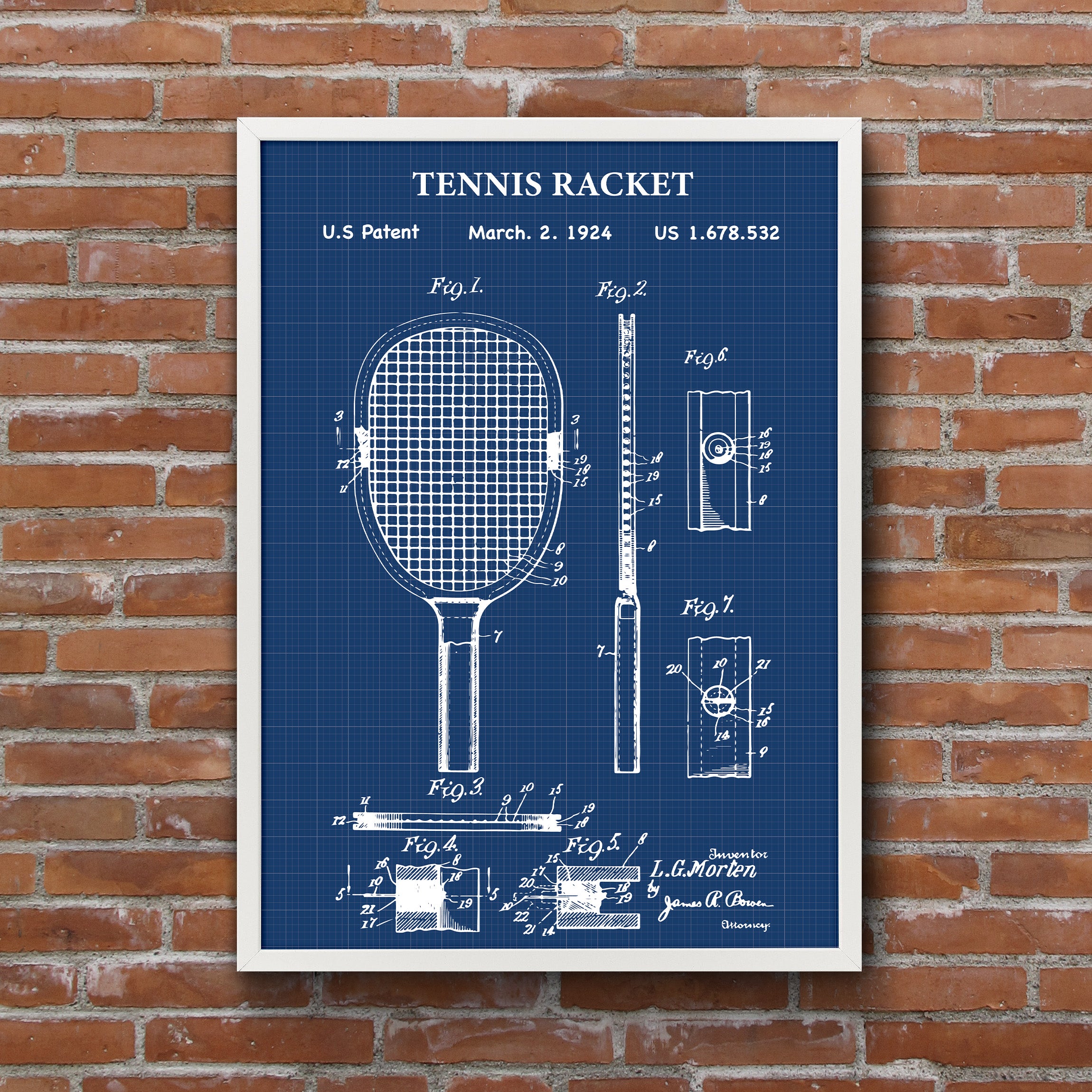 Tennis Racket Blueprint Poster – thelucidlab