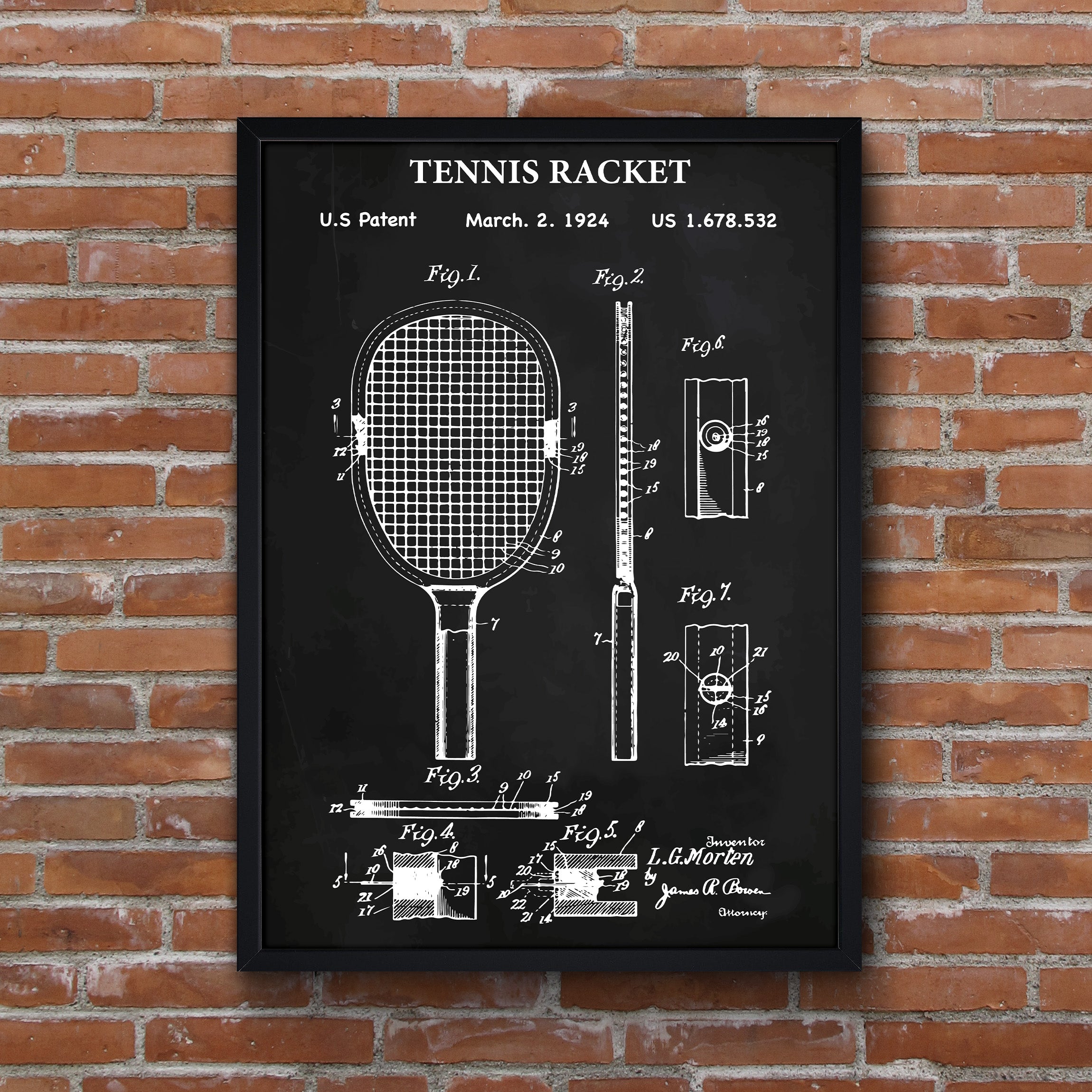 Tennis Racket Chalkboard Poster – thelucidlab