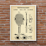 Tennis Racket Vintage Poster
