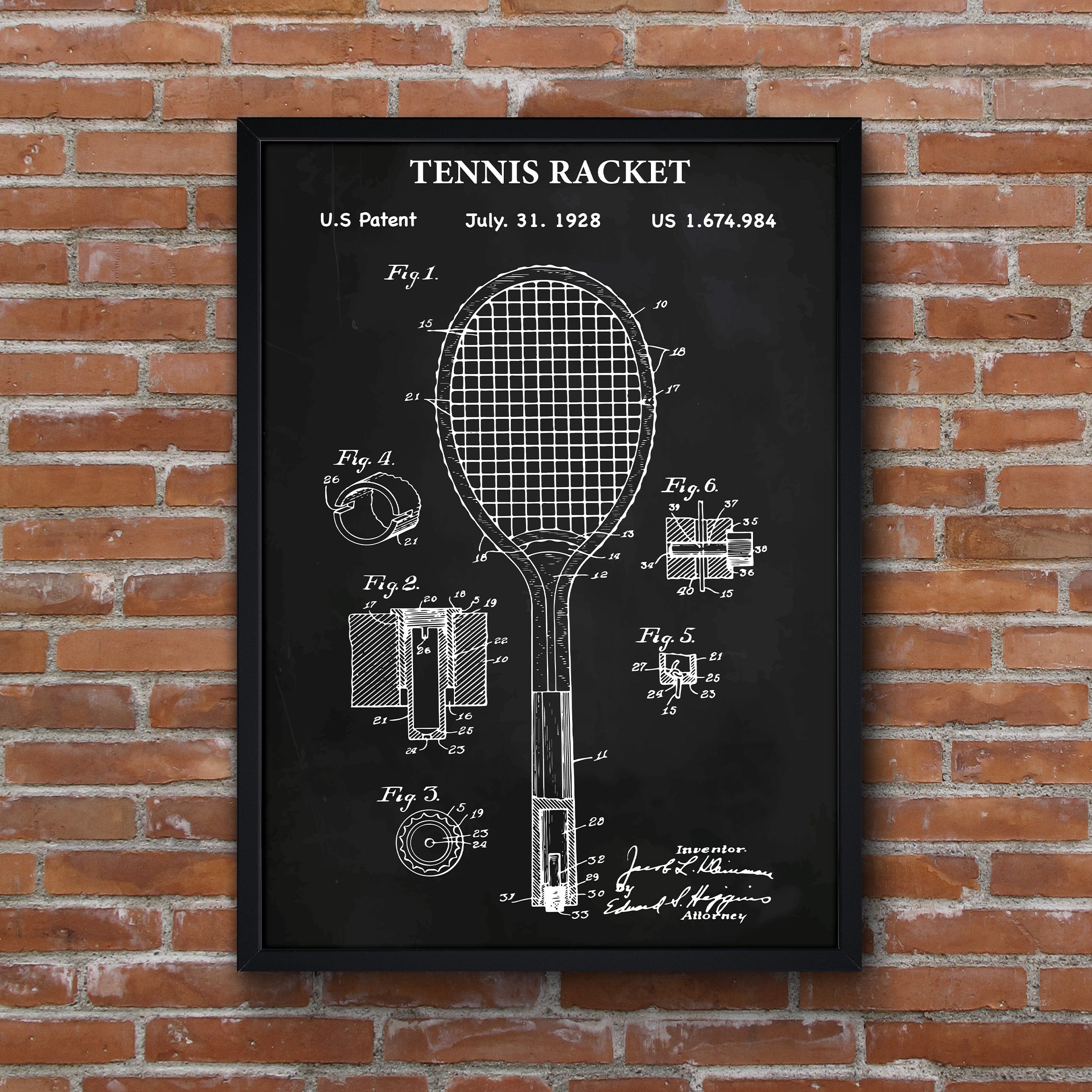 Tennis Racket Chalkboard Poster v2 – thelucidlab
