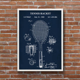 Tennis Racket Navy Blue Poster v2