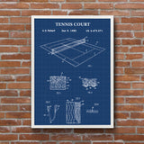 Tennis Court Blueprint Poster