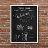 Tennis Court Chalkboard Poster
