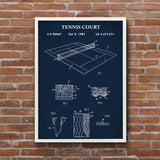 Tennis Court Navy Blue Poster