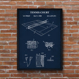 Tennis Court Navy Blue Poster