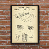 Tennis Court Vintage Poster