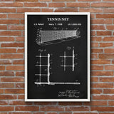 Tennis Net Chalkboard Poster