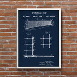 Tennis Net Navy Blue Poster
