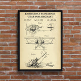 Uçak Acil Durum Yüzdürme Sistemi Vintage Poster