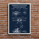 Aircraft Emergency Buoyancy System Navy Blue Poster
