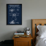 Uçak Acil Durum Yüzdürme Sistemi Navy Blue Poster