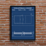 Volleyball Court Blueprint Poster
