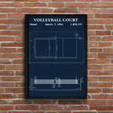 Volleyball Court Navy Blue Poster